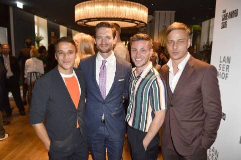 Kostja Ullmann August Wittgenstein Jannik Schümann and Tom Wlaschiha at the presentation of the GQ Care Award 2019 in the 20Â° Restobar Düsseldorf 08 05 2019 Foto:xF.xKernx xFuturexImage