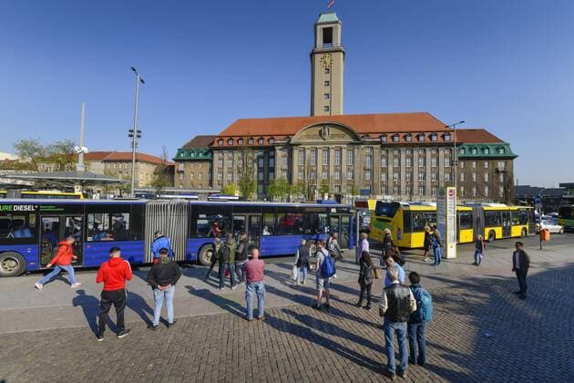 bus stop Altstädter Ring town hall Spandau Carl Schurz street Spandau Berlin Germany