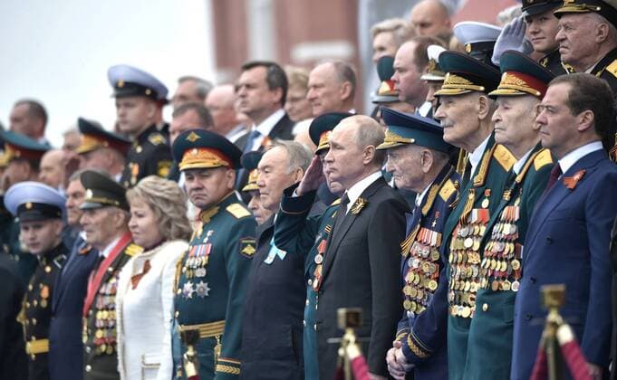 May 9, 2019 - Moscow, Russia - Russian President Vladimir Putin during the review of troops at the annual Victory Day military parade marking the 74th anniversary of the end of World War II in Red Square May 9, 2019 in Moscow, Russia. Russia celebrates the annual event known as the Victory in the Great Patriotic War with parades and a national address by President Vladimir Putin. Moscow Russia - ZUMAp138 20190509_zaa_p138_001 Copyright: xAlekseyxNikolskyix