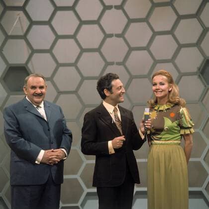 DALLI DALLI FRITZ EKKHARDT Candidate HANS ROSENTHAL LIESELOTTE PULVER Candidate in the first Dalli Dalli Show show on 12 5 1971 Grimm392 Copyright: ArthurxGrimm UnitedArchives00659727