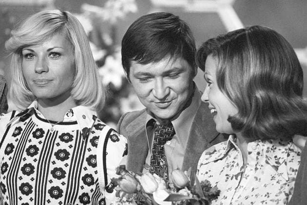 DALLI DALLI Monica Sundermann Rainer Werner Fassbinder Mady Rahl in the quiz show Dalli Dalli 70s B8324 Copyright: ArthurxGrimm UnitedArchives00661270
