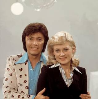 Schlagerduett REX GILDO und GITTE, Auftritt als Schlagerduett in der Musiksendung Hit-Journal, 1974., *** Schlagerduett REX GILDO and GITTE Performance as a Schlagerduett in the music show Hit Journal 1974 Copyright: ArthurxGrimm UnitedArchives00666886