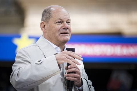 Federal Finance Minister Olaf Scholz SPD included in the SPD rally on the occasion of the upcoming European elections Magdeburg 10 05 2019 Magdeburg Germany Copyright: xFlorianxGaertner photothek.netx