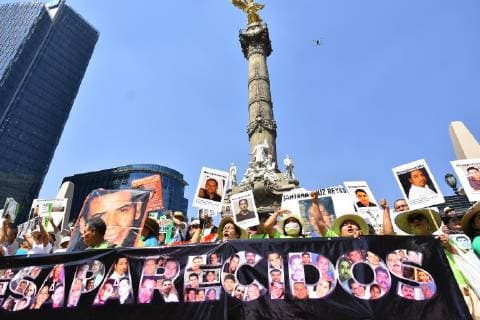 May 10, 2019 - Mexico City, Mexico - Relatives of missing victims take part during the March of Mothers in search of their children VIII March of National Dignity as part of Mothers Day at Angel of Independence on May 10, 2019 in Mexico City, Mexico Mexico City Mexico  - ZUMAn230 20190510_zaa_n230_848 Copyright: xCarlosxTischlerx