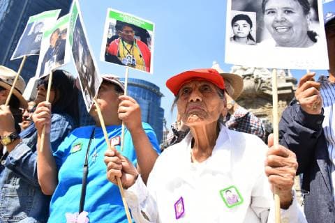 May 10, 2019 - Mexico City, Mexico - Relatives of missing victims take part during the March of Mothers in search of their children VIII March of National Dignity as part of Mothers Day at Angel of Independence on May 10, 2019 in Mexico City, Mexico Mexico City Mexico  - ZUMAn230 20190510_zaa_n230_842 Copyright: xCarlosxTischlerx