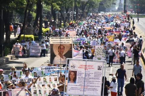 May 10, 2019 - Mexico City, Mexico - Relatives of missing victims take part during the March of Mothers in search of their children VIII March of National Dignity as part of Mothers Day at Angel of Independence on May 10, 2019 in Mexico City, Mexico Mexico City Mexico  - ZUMAn230 20190510_zaa_n230_844 Copyright: xCarlosxTischlerx