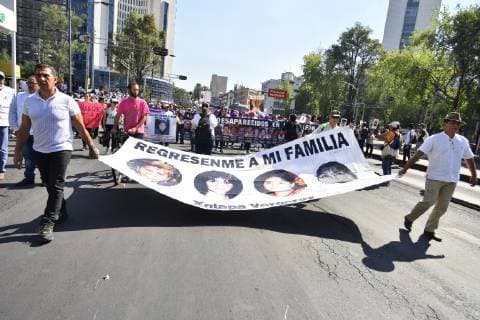 May 10, 2019 - Mexico City, Mexico - Relatives of missing victims take part during the March of Mothers in search of their children VIII March of National Dignity as part of Mothers Day at Angel of Independence on May 10, 2019 in Mexico City, Mexico Mexico City Mexico  - ZUMAn230 20190510_zaa_n230_819 Copyright: xCarlosxTischlerx