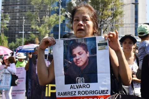 May 10, 2019 - Mexico City, Mexico - Relatives of missing victims take part during the March of Mothers in search of their children VIII March of National Dignity as part of Mothers Day at Angel of Independence on May 10, 2019 in Mexico City, Mexico Mexico City Mexico  - ZUMAn230 20190510_zaa_n230_818 Copyright: xCarlosxTischlerx