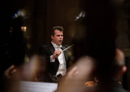 The 74th Prague Spring international music festival started with Bedrich Smetana s Ma vlast (My Country) cycle performed by the German Bamberger Symphoniker (Bamberg Symphony) under the baton of Jakub Hrusa (pictured), on May 12, 2019, in Prague, Czech Republic. (CTKxPhoto MichalxKrumphanzl) CTKPhotoP201905120609601  kru 5
