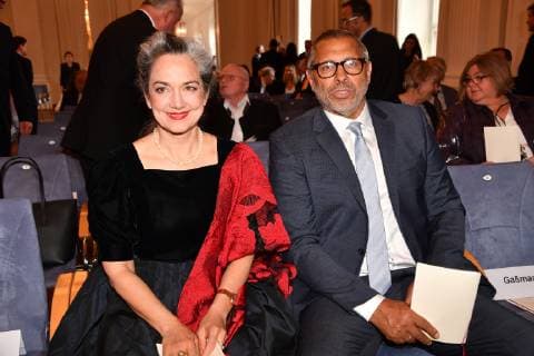 Irina Wanka and William Hartwig Almer Jimmy Hartwig Award of the Social Medal Bavarian State Medal for Social Services Max Joseph Saal Residence Munich 13 May 2019