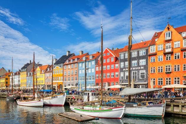 Colourful houses and sailboats on Nyhavn Canal, Copenhagen, Denmark, Europe Copyright: imageBROKER/KimxPetersen iblkip04890737.jpg