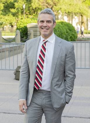 NY: Statue of Liberty Museum opening celebration Andy Cohen arrives at the Statue Of Liberty Museum Opening Celebration at Battery Park New York New York United States Battery Park  LevxRadin