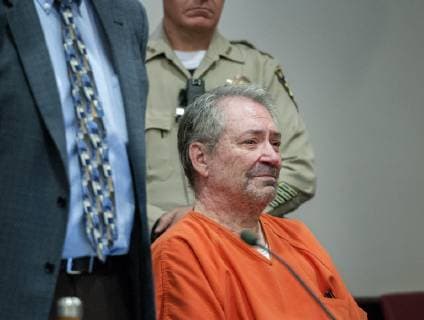 May 16, 2019 - U.S. - Former Espanola and Santa Fe school teacher Gary Gregor listens as his wife speaks on his behalf during his sentencing hearing in Santa Fe, Thursday May 15, 2019. Gregor was sentenced to 144 years in prison with 36 suspended for charges of rape and other crimes committed on two 9 year old students in his classroom. U.S. - ZUMAab1_ 20190516_zaf_ab1_003 Copyright: xEddiexMoorex