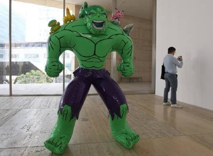 A view of the work Hulk (friends) (2004-2012) by Jeff Koons during the exhibition Naked Appearance: The Desire and object of Marcel Duchamp and Jeff Koons at the Jumex Museum, in Mexico City, Mexico, 16 May 2019. The provocative art of Duchamp and Koons arrives at the Jumex Museum in Mexico !ACHTUNG: NUR REDAKTIONELLE NUTZUNG!  Copyright: xMarioxGuzmanx AME3447 20190517-636936530620126090
