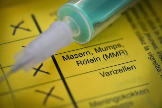 measles, vaccination book, symbol photo vaccination