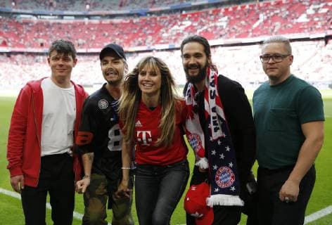 Heidi Klum and Tokio Hotel guests at the Allianz Arena Heidi Klum and Tom Kaulitz with his band Tokio Hotel at the last match of the season at the Allianz Arena, Munich Bavaria Germany Allianz Arena