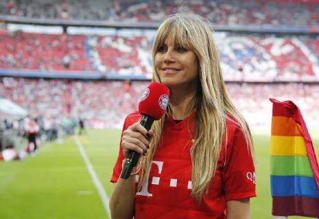 Heidi Klum Heidi Klum with Bayern microphone in the Allianz Arena, Munich Bavaria Germany Allianz Arena