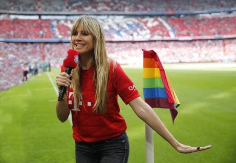 Heidi Klum Heidi Klum with Bayern microphone in the Allianz Arena, Munich Bavaria Germany Allianz Arena