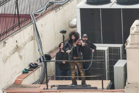 May 18, 2019 - Madrid, Spain - Lebanese violinist Ara Malikian during the digital concert in the Plaza de Callao in Madrid, presents his latest album, Royal Garage May 18, 2019 madrid spain Madrid Spain  - ZUMAn230 20190518_zaa_n230_1001 Copyright: xOscarxGonzalezx