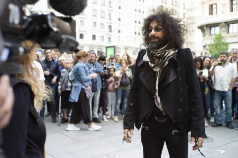 May 19, 2019 - Madrid, Spain - Lebanese violinist Ara Malikian during the digital concert in the Plaza de Callao in Madrid, presents his latest album, Royal Garage May 18, 2019 madrid spain Madrid Spain  - ZUMAn230 20190519_zaa_n230_043 Copyright: xOscarxGonzalezx