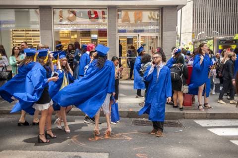 Fashion Institute of Technology commencement in New York Very recent graduates from the Fashion Institute of Technology with their friends and families outside of Radio City Music Hall in New York on Wednesday, May 22, 2019 after the college s commencement exercises. (  RichardxB.xLevine