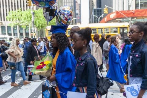 Fashion Institute of Technology commencement in New York Very recent graduates from the Fashion Institute of Technology with their friends and families outside of Radio City Music Hall in New York on Wednesday, May 22, 2019 after the college s commencement exercises. (  RichardxB.xLevine