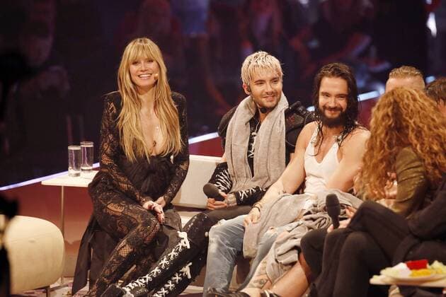 Heidi Klum, Bill Kaulitz und Tom Kaulitz in der TV Show Germany s Next Topmodel by Heidi Klum 2019 im ISS Dome. Düsseldorf, 23.05.2019 *** Heidi Klum, Bill Kaulitz and Tom Kaulitz in the TV Show Germany s Next Topmodel by Heidi Klum 2019 in the ISS Dome Düsseldorf, 23 05 2019 Foto:xC.xHardtx xFuturexImage