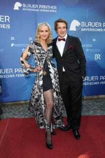 Isabella Huebner with Sebastian Fischer, Bavarian Television Prize 2019 at the Prinzregententheater in Munich on 25 05 2019