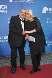 Joseph Hannesschlaeger with wife Bettina, Bavarian Television Prize 2019 at the Prinzregententheater in Munich on 25 05 2019