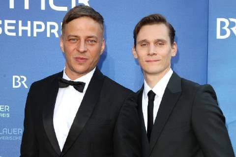 Tom Wlaschiha and Rick Okon arriving for the presentation of the Bavarian Television Prize on 24 05 2019 at the Prinzregententheater in Munich Bavarian Television Prize 2019 in Munich