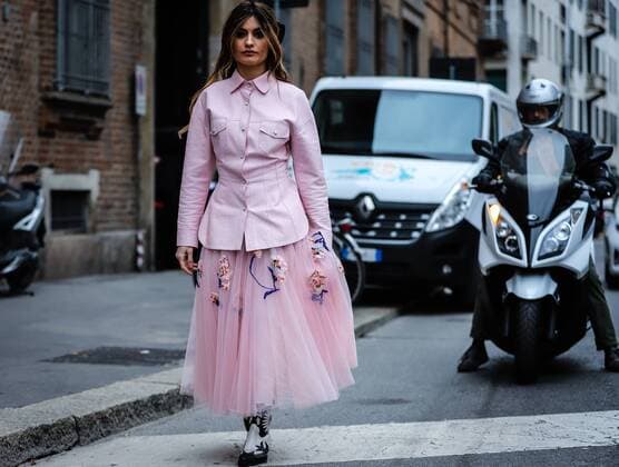 Italy: On the street Milan MILAN, Italy- February 23 2019: Angela Rozas Saiz on the street during the Milan Fashion Week. Milan Lombardia Italy Milan  MauroxDelxSignore