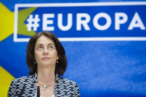 News Bilder des Tages Katarina Barley, Spitzenkandidatin der SPD fuer die Europawahl, gibt ein Pressestatement nach Bekanntgabe der ersten Hochrechnungen zur Europawahl. Berlin, 26.05.2019. Berlin Deutschland *** Katarina Barley, leading candidate of the SPD for the European elections, gives a press statement after the announcement of the first projections for the European elections Berlin, 26 05 2019 Berlin Germany Copyright: xThomasxTrutschelx
