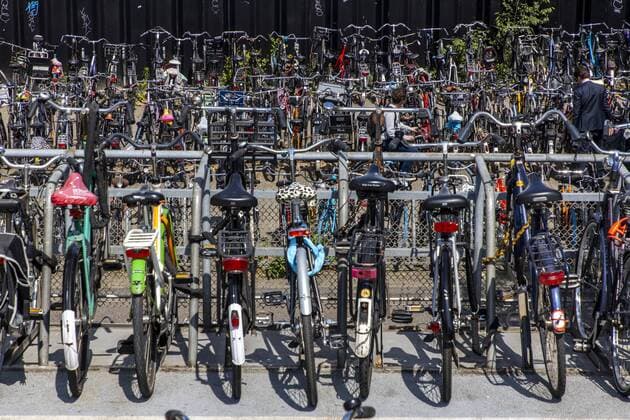 Amsterdam, Netherlands, multi-storey bicycle parking garage, parking for bicycles at the main station, for over 2500 bicycles, free of charge,