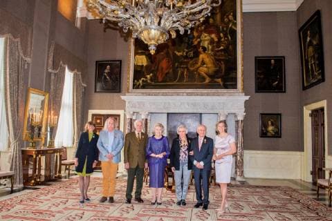 28-05-2019 Princess Beatrix during the Zilveren Anjers at the Koninklijk paleis in Amsterdam. The silver carnation is annually awarded to individuals who voluntarily worked for culture and nature conservation The Silver Carnations were awarded to Albert Goutbeek, Paul Spapens and Herman and Cora Labberte-Hoedemaker.  Copyright: xPPEx