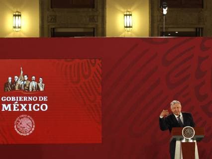 Mexico s President Andres Manuel Lopez Obrador speaks during a press meeting at the National Palace in Mexico City, Mexico, on 28 May 2019. Lopez Obrador says that he doesn t see any risk in the capacity to provide with energy all the country despite the old transmition lines. Lopez Obrador guarantees electricity supply throughout Mexico !ACHTUNG: NUR REDAKTIONELLE NUTZUNG!  Copyright: xMarioxGuzmanx MEX3360 20190528-636946638707258181