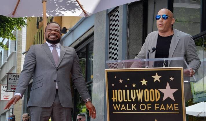 Entertainment Themen der Woche KW22 Entertainment Bilder des Tages Director F. Gary Gray reacts to comments by actor Vin Diesel during an unveiling ceremony honoring him with the 2,665th star on the Hollywood Walk of Fame in Los Angeles on May 28, 2019.  LAP2019052802 JIMxRUYMEN