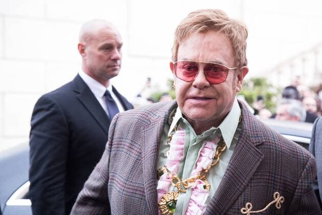 Italy: Elton John and Naomi Campbell in Rome Elton John Guests of the Gucci fashion show at the Capitoline Museums arrive at Piazza del Campidoglio in Rome Rome Italy Piazza del Campidoglio  MatteoxNardone