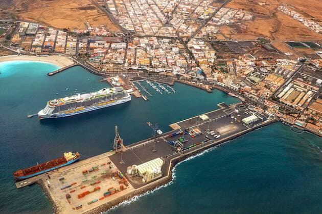 Cruise ship AIDA Aluna lies Thursday in the port of Rosario on Fuerteventura seen here on 24 01 2019