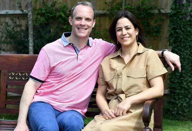 . 01 06 2019. London, United Kingdom. Dominic Raab supporters Barbecue. Dominic Raab with his wife Erika at his supporters Barbecue in Surrey.  xAndrewxParsonsx xi-Imagesx IIM-19744-0020