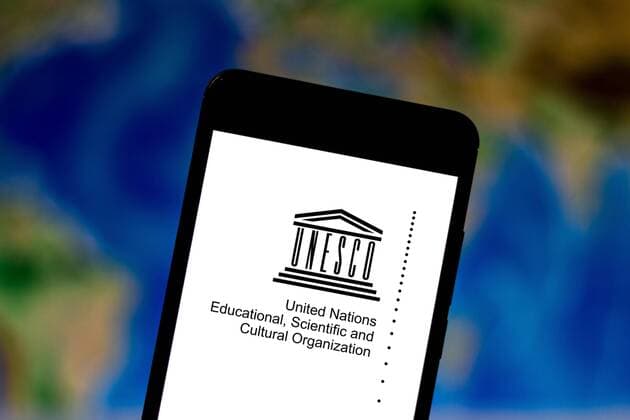June 1, 2019 - Brazil - In this photo illustration a United Nations Educational, Scientific and Cultural Organization (UNESCO) logo seen displayed on a smartphone. Brazil - ZUMAs197 20190601_zab_s197_081 Copyright: xRafaelxHenriquex