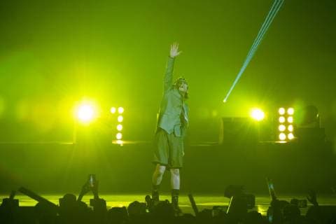 Taiwanese singer and actor Jam Hsiao performs during the 2019 HITO FM Pop Music Awards ceremony in Taipei, Taiwan, 2 June 2019. Jam Hsiao hots up 2019 HITO FM Pop Music Awards ceremony  bjl10191710