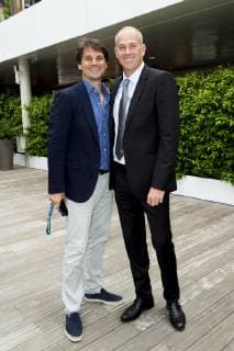 Guy Forget et Laurent Boetch CELEBRITES : Internationaux de France 2019 Roland Garros - Village - 03 06 2019 JBAutissier Panoramic 