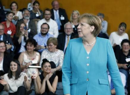 Federal Chancellor Angela Merkel, Germany, Berlin, Federal Chancellery, award of the winners of the competition startsocial by BK in Merkel, 03 06 2019