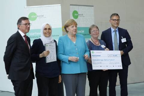 Federal Chancellor Angela Merkel, Germany, Berlin, Federal Chancellery, award of the winners of the competition startsocial by BK in Merkel, 03 06 2019