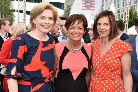 Julia Klöckner, Lucia Puttrich and Katrin Göring Eckardt at the Hessenfest Summer Party of the Hessian State Representation at the Bund on 4 06 2019 in Berlin Hessenfest 2019 in Berlin
