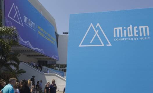 Cannes, France - June 04, 2019: MIDEM, the International B2B Music Market with general Palais des Festival Atmosphere. Messe, Fachmesse, Reed MIDEM, Trade Fair, MIPTV, MIPCOM MIDEM, the International B2B Music Market