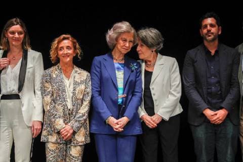 Spain s Emeritus Queen Sofia (C), and RTVE s president Rosa Maria Mateo (2-R) pose for the media during the presentation of the short film Lemon in Madrid, Spain, 06 June 2019. The short film is promoted by Queen Sofia Foundation and tries to raise people about the problem of plastic waste in nature. Quen Sofia chairs the presentation of the short film ‘Lemon’ !ACHTUNG: NUR REDAKTIONELLE NUTZUNG!  Copyright: xEmilioxNaranjox GRAF4359 20190606-636954408399207400