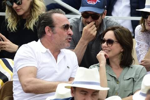 Jean Dujardin et Nathalie Pechalat CELEBRITES : Internationaux de France 2019 Roland Garros - Finale Hommes - 09 06 2019 JBAutissier Panoramic 