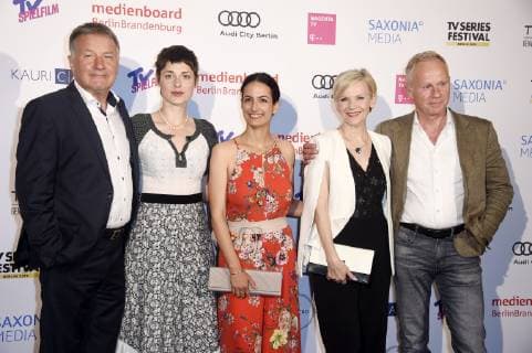 Thomas Rühmann, Katharina Nesytowa, Sanam Afrashteh, Andrea Kathrin Loewig and Sven Sund at the presentation of the Berlin Series Award 2019 in the Titanic Hotel Gendarmenmarkt Berlin, 13 06 2019 Foto:xN.xKubelkax xFuturexImage