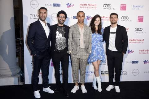 Mehmet Kurtulus, Reza Brojerdi, Jerry Hoffmann, Lea van Acken and Lucas Reiber at the presentation of the Berlin Series Award 2019 in the Titanic Hotel Gendarmenmarkt Berlin, 13 06 2019 Foto:xN.xKubelkax xFuturexImage